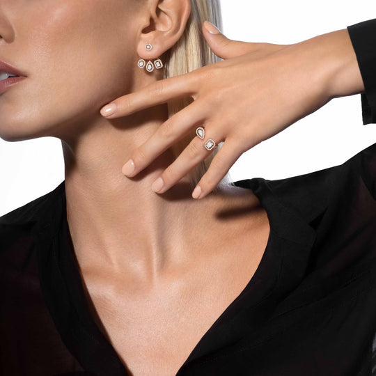 My Twin Trio Messika Earrings - Rose Gold