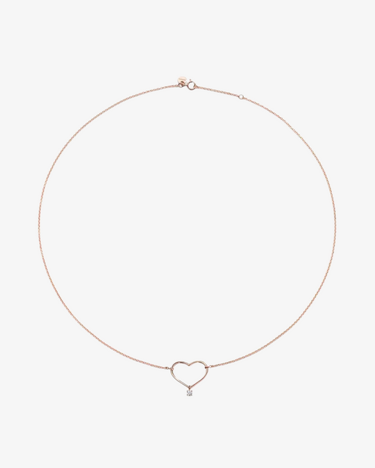 Rose Gold Heart Diamond Necklace