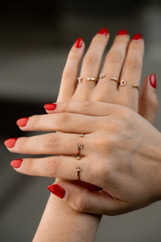 Letter S Gold Ring