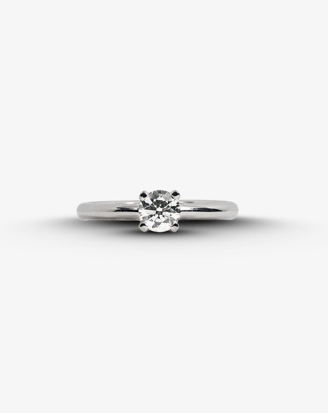 White Gold and Solitaire Diamond Engagement Ring