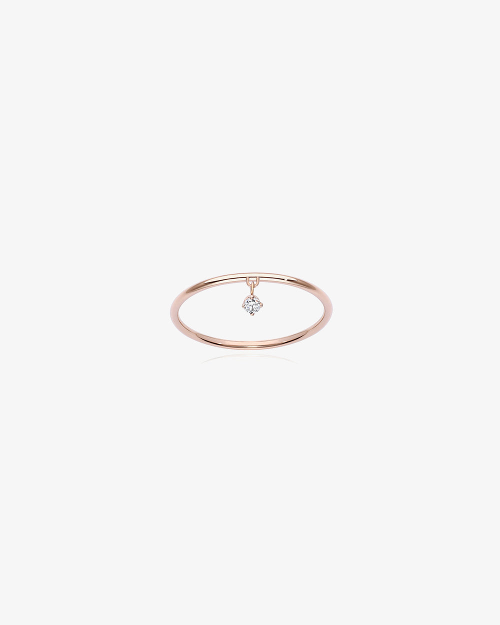 M Solitaire Diamond Charm Ring in Gold