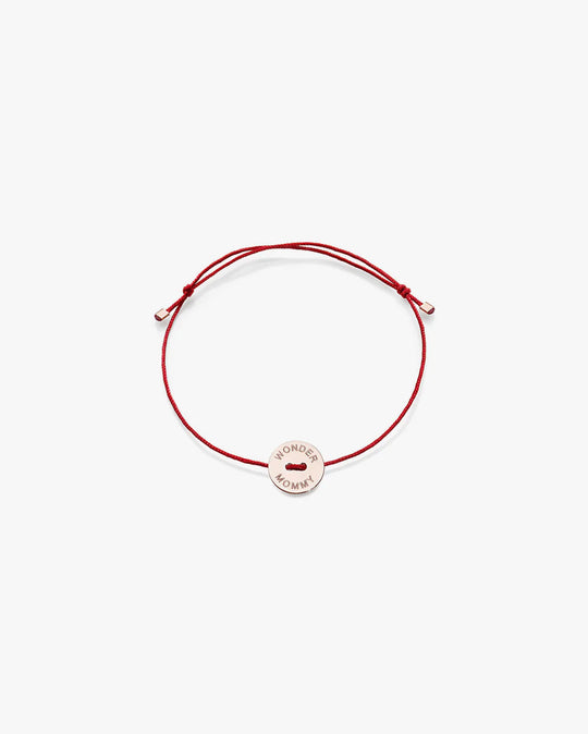 Red Ribbon Bracelet with Medal and Quote