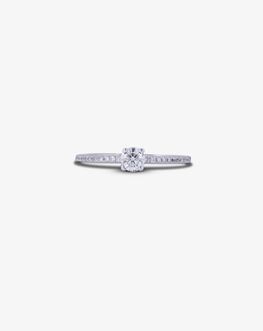 White Gold and Solitaire Diamond Engagement Ring