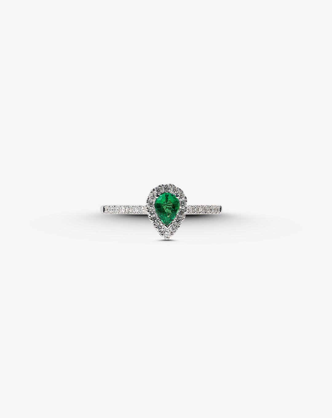 Gold Engagement Ring with Diamonds and Emerald