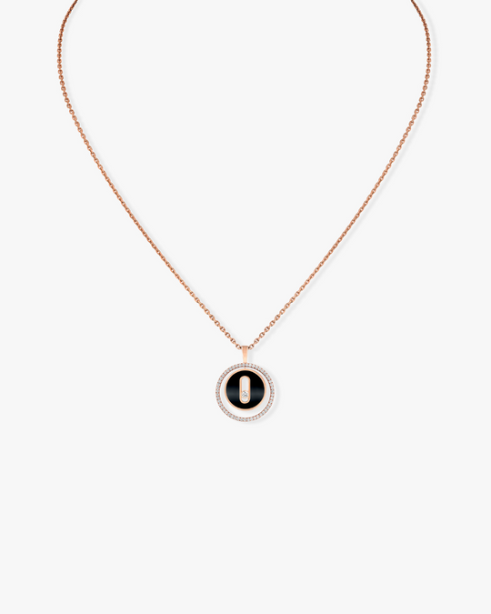 Lucky Move Pm Onyx Necklace - Rose Gold