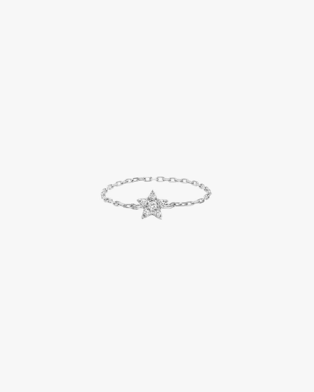 Gold and Diamond Star Chain Ring