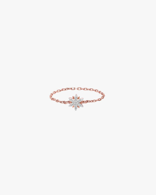 Rose Gold and Diamond Sun Chain Ring